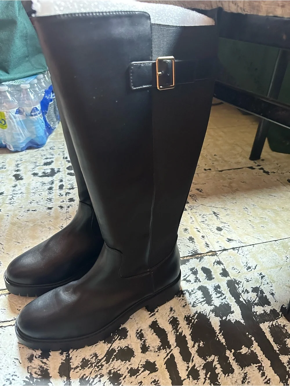 Classic Black Knee-High Platform Boots